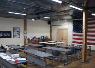 A firearms training classroom at NWA Tactical & Range